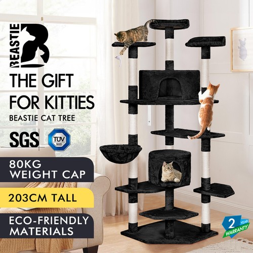 BEASTIE Cat Tree Scratching Post Scratcher Tower Condo House Furniture Wood 203 - Picture 2 of 12
