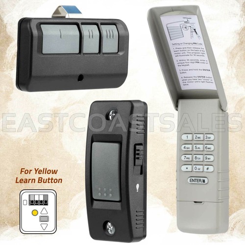 For Liftmaster Sears Garage Door Keypad 877LM + Visor Remote 893LM