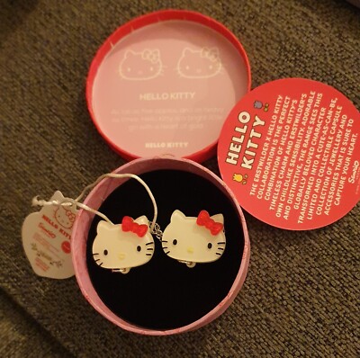 BNIB Erstwilder Hello Kitty Cardigan Clips Double Pin Brooch