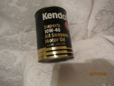 NOS Kendall Superb 10w-40 All Season Motor Oil 32 fl oz Fiber Can Made in USA