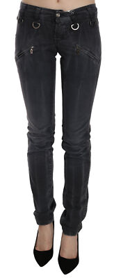 GALLIANO Jeans Grey Washed Low Waist Zipper Side Skinny Denim s. W26 RRP $350