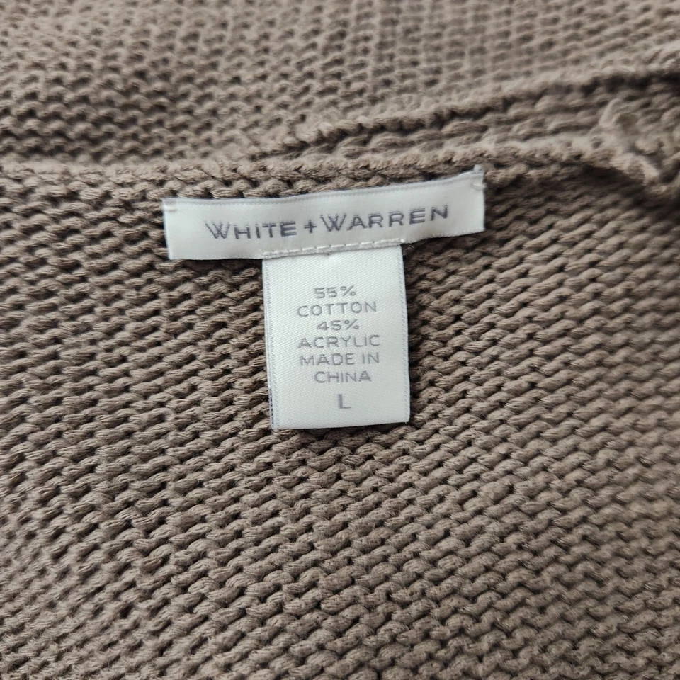 Cárdigan corto marrón talla grande White & Warren para mujer Foto 3 de 4