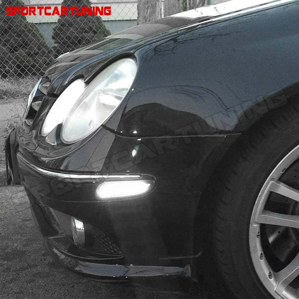 White Front Bumper Side Marker Lights Pair For 2003-2009 Mercedes Benz W209 CLK Foto 4 de 4