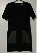 Polo Ralph Lauren Women’s Black Dress knee length leather pockets Size 2