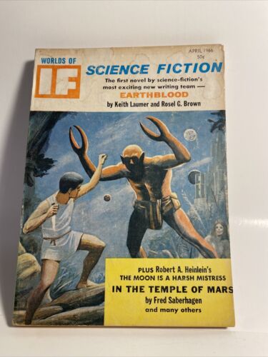 Avril 1966 Worlds of IF vintage magazine de science-fiction EarthBlood et Heinlein - Photo 1 sur 9
