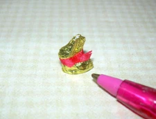 Miniature Gold Foil Wrapped Easter Bunny Treat w/Red Bow: DOLLHOUSE 1:12