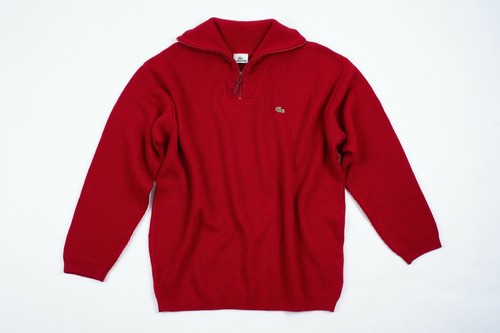 Red Wool Blend Zip Neck Jumper SIZE 