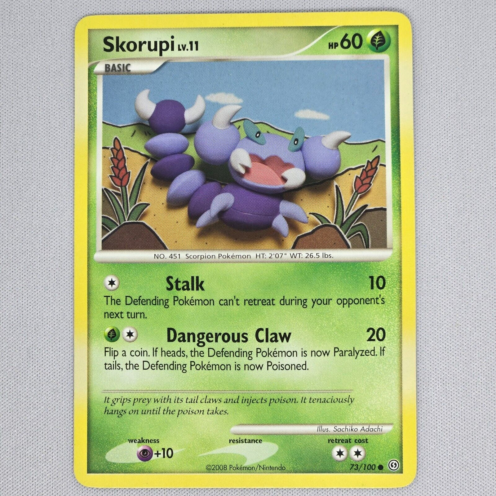 Skorupi 73/100 Stormfront Regular Non Holo Common Pokemon Card TCG English LP