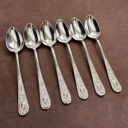 SET OF 6x ORNATE PATTERN VINTAGE EPNS OLD SILVER PLATE TEASPOONS eBay