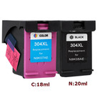 Pack de 2 Cartouches d'encre compatibles avec HP 304 XL, Deskjet, Envy  (1N+1C)