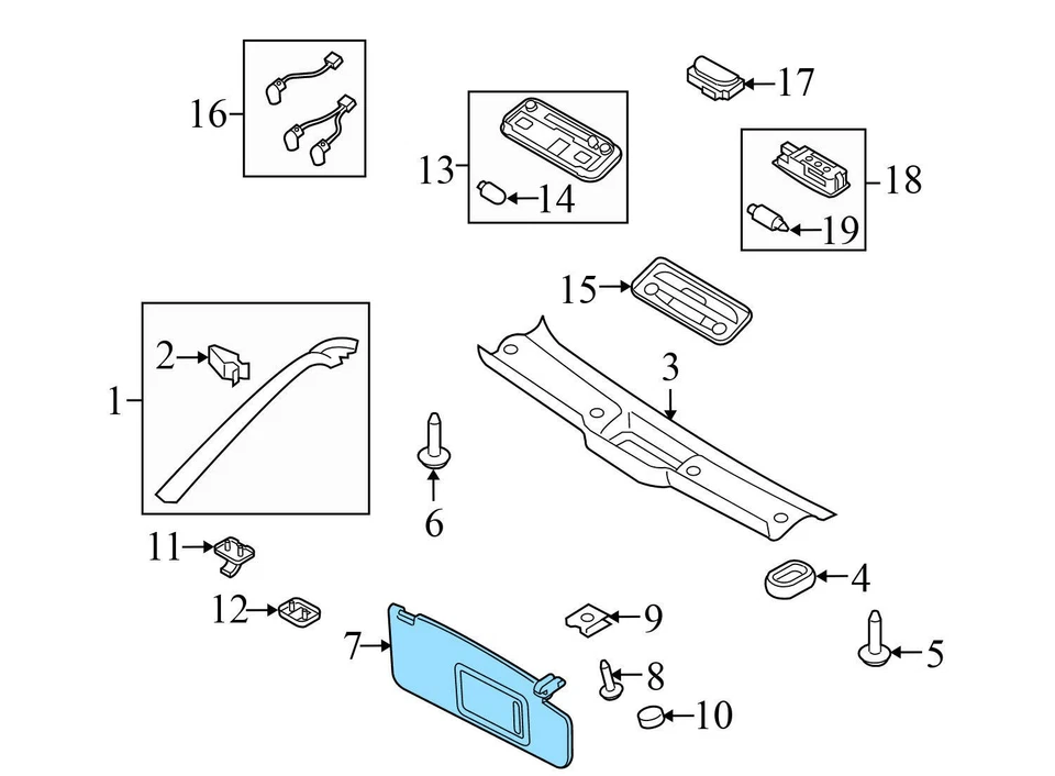 AUDI TT QUATTRO 2007-2015 - convertible izquierdo parasol/espejo 8J7857551A Foto 4 de 4