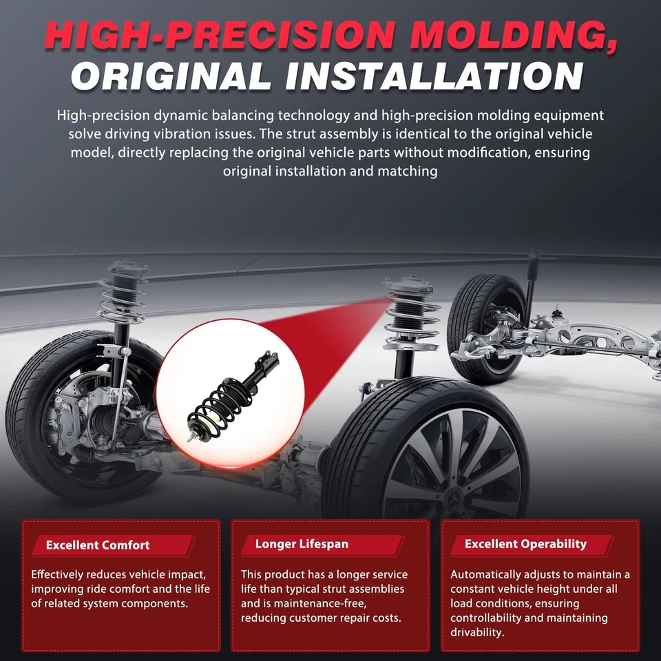 Front Complete Struts w/ Springs & Rear Shock Absorbers For 12-16 Toyota Prius C - Image 4 of 4