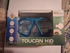 U.S. Divers Toucan Kid Snorkel Mask Blue Anti Fog Shatter Resistant Kids 4 