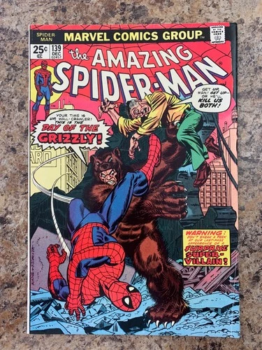 AMAZING SPIDER-MAN #139 -Dec 1974- FN+ 6.5 -1st Grizzly Appearance-
