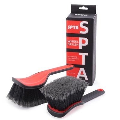 SPTA 1Pc Black  Orange Car Tire Rim Wheel Brush Bristles For Floor Mats Cleaning