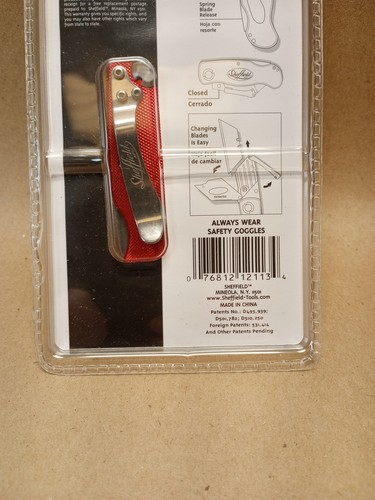 Sheffield 12113 Ultimate Lock Back Utility Knife Folding Box Cutter Knife Red - Picture 6 of 6