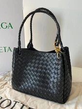 Bottega Veneta Large Parachute Bag in black