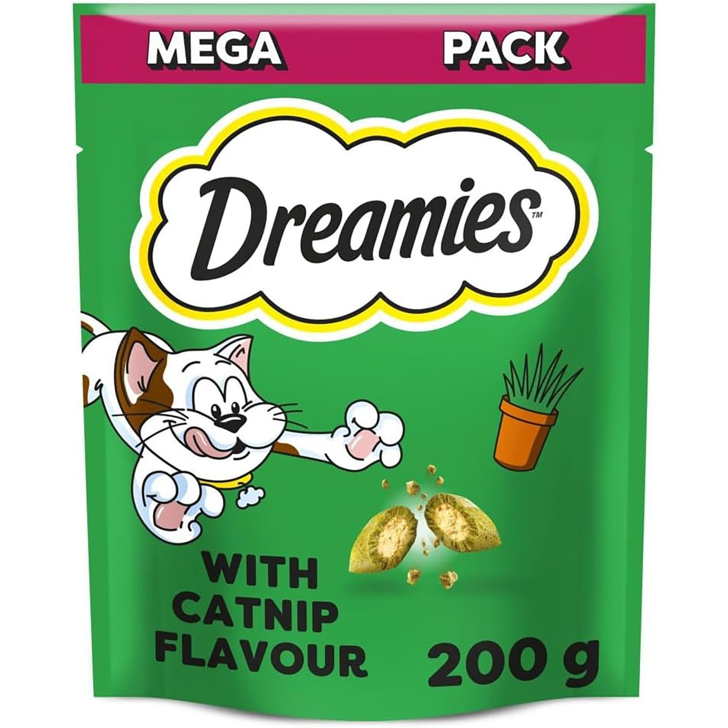 200g Dreamies Cat Treats Tasty Snacks with Delicious Catnip Mega Pack