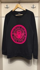 Balmain Paris black and pink coin/medallion logo sweatshirt women's size 36FR