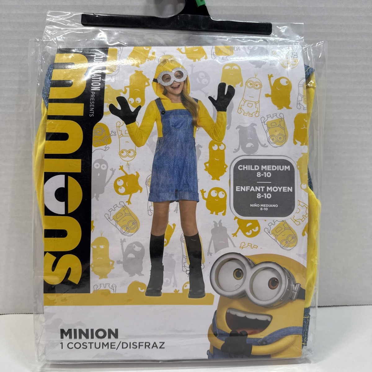 Minions Costume Child 8-10 Medium 4 Piece Rise Of Gru Halloween