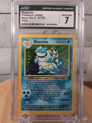 CGC 7 Blastoise 1999 Base Set 2/102 Holo Pokemon Card