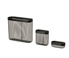 IKEA SKÅDIS Storage Basket Set of 3 Mesh Wall Organiser Black, Green,White