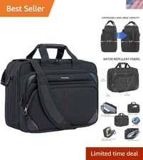 Water-Repellent 17.3-Inch Laptop Bag - Stylish Black/Red Messenger for Travel