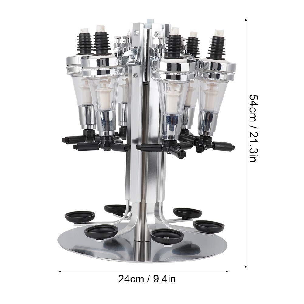 Professional Bar Station 6 Bottle Rotating Liquor Dispenser Alcohol Holder