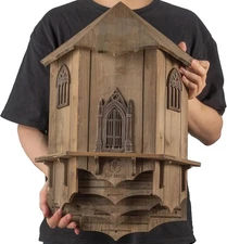 Extra Large Wooden Castle Bat Houses for Outside Bat Box for Outdoors - Four Cha