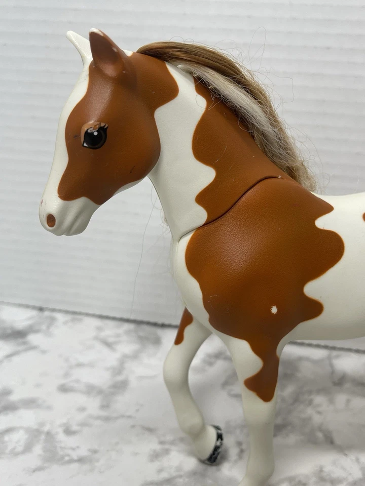 Bricked Part Lego Indie Stable Horse Indie Scala 8" White with Brown Spots - Image 2 of 4