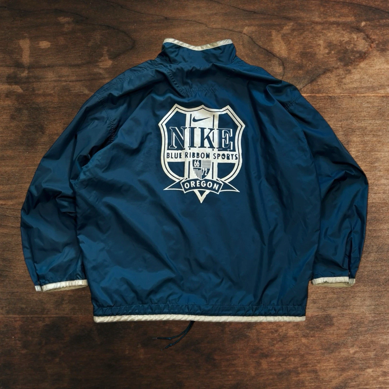 Vintage 1980s Nike Oregon Blue Ribbon Track Jacket Mens XXL Windbreaker Blue