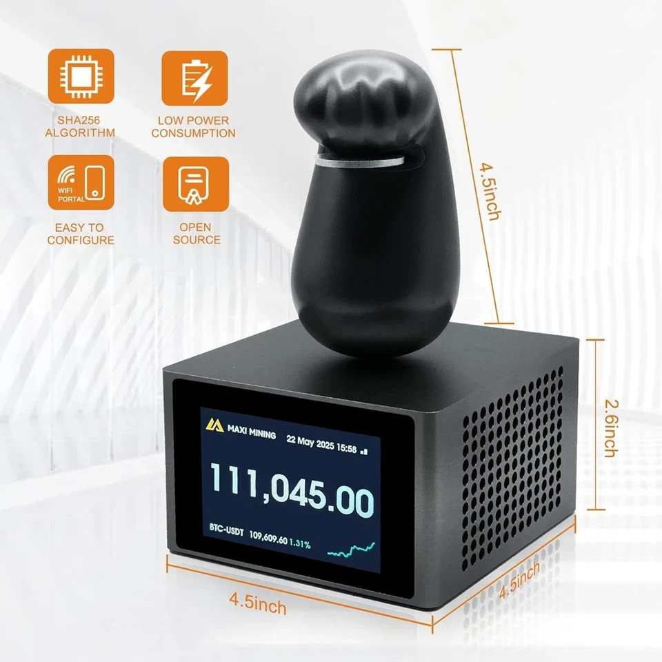 Maxi Paw Bitcoins Miner 1TH/s Solo Lottery Miner SHA-256 WiFi 2.4G Asic miner - Image 4 of 4