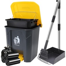 Dog Pooper Scooper - 20L Large Dog Poop Trash Can Outside with Removable Inne...
