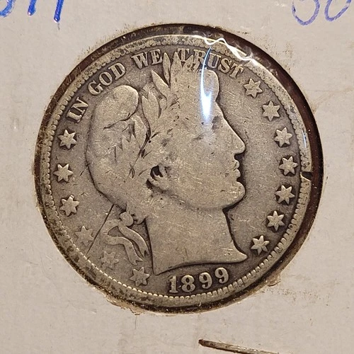 1899-P Barber Silver Half Dollar Circulated 90% Silver