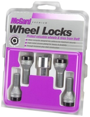 McGard 27305 Black Bolt Style Cone Seat Wheel Lock 4 Locks / 1 Key, 