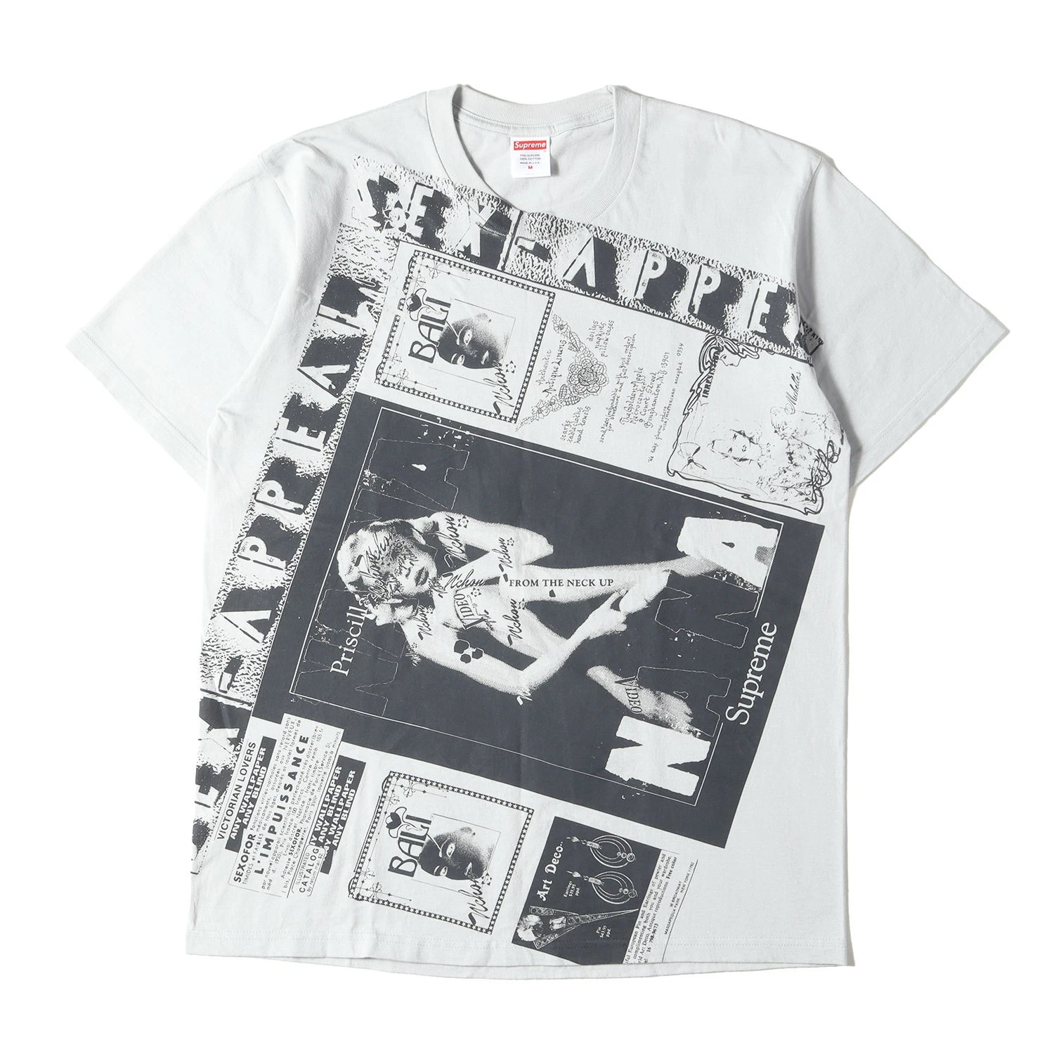 T shirt col rond graphique collage suprême ciment M 100% coton printemps/été 20