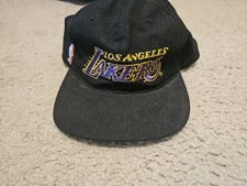Vintage 90s Lakers Sports Specialties Motion Script Snapback Hat Youngan Used