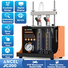 ANCEL JC200 Fuel Spray Nozzle Cleaning Machine 2-Cylinder Fuel Injector Tester
