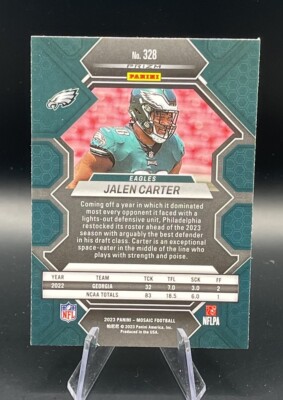 2023 Panini Mosaic JALEN CARTER #328 RED MOSAIC RC ROOKIE
