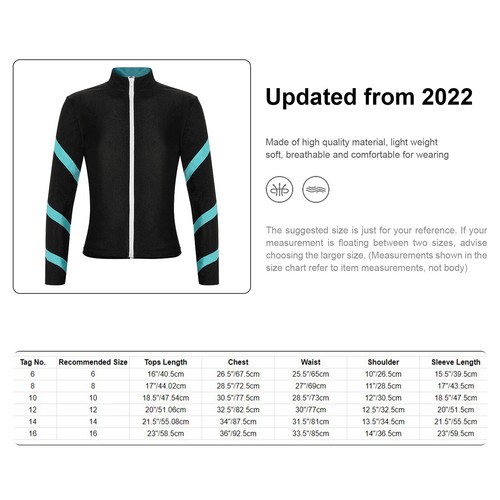 DE Mädchen Eiskunstlauf Jacke Mantel Farbblock Sweatjacke Thermojacke Training - Bild 9 von 65