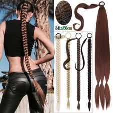 Long Braids Ponytail Clip In Pony Tail Hair Extension Long Thick Natural Hair AU