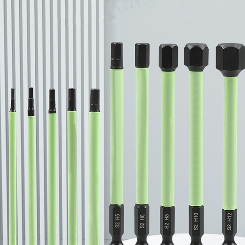 10X 1/4" Metric Hex Head Allen Wrench Drill Bit Set S2 Alloy Steel Magnetic Tips - Picture 4 of 10