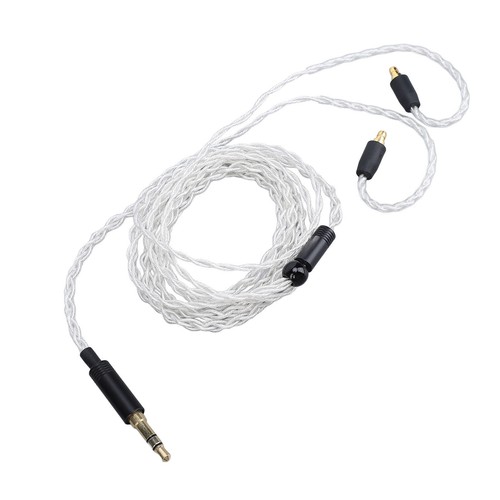 Earphone Cable Replacement Silver Plated Copper 3.5mm Stereo Plug Headphone - Afbeelding 3 van 12