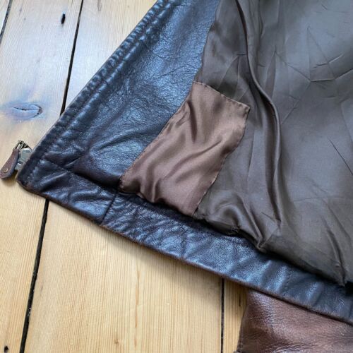Vintage Timberland Leather Jacket Mens Large Tan Bomber Cowhide Collared Retro - Picture 13 of 24