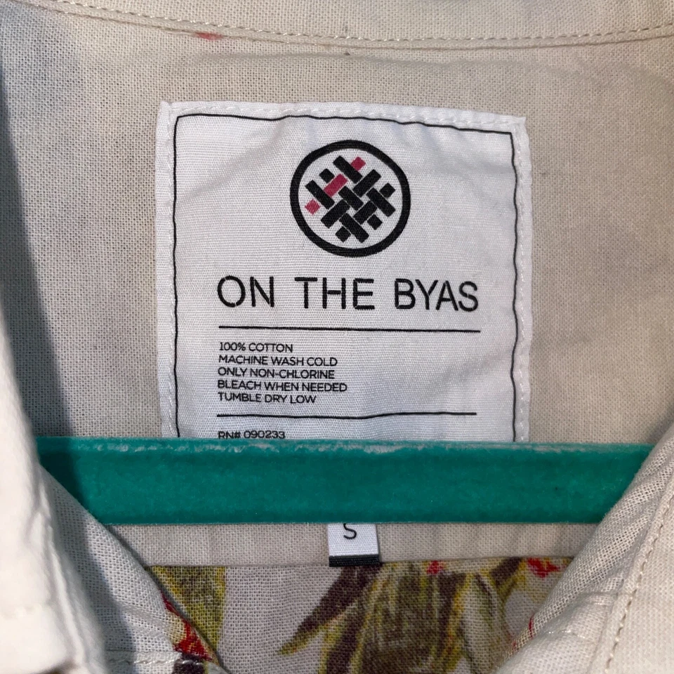 Camisa Hawaiana Tropical A Rayas On the Byas Rayas Aves del Paraíso Pequeña Usada en Excelente Condición Foto 2 de 4