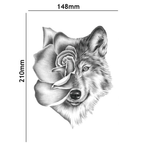 Women Men Lion Transfer Tattoo Tiger Animals Fake Sticker Temporary Tattoo Wolf。 - Picture 3 of 28