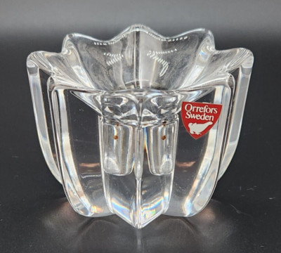 5.6 Orrefors Sweden Glas Kerzenhalter / Kerzenleuchter