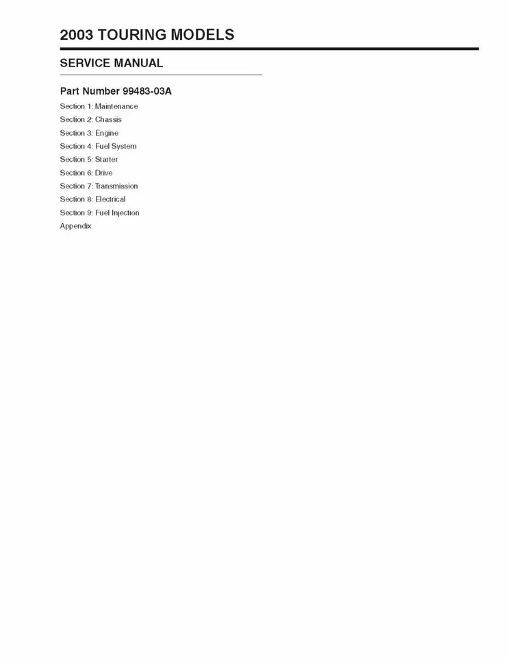 Harley Davidson Road King EFI 2003 manual de taller de reparación de servicio impreso FLHRI Foto 2 de 4