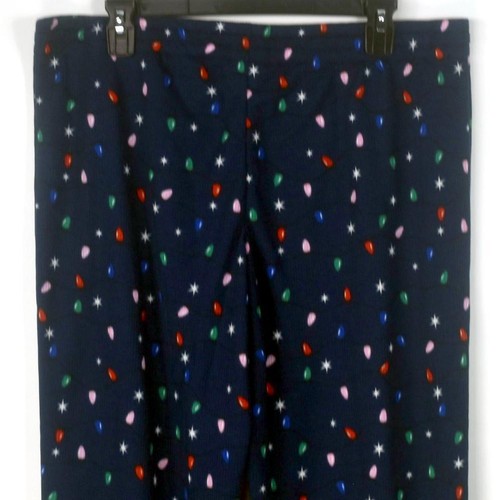 Jenni Waffle Knit Pajama Top & Jogger Pants Set Holiday Lights Blue Opt Size New - Picture 6 of 7