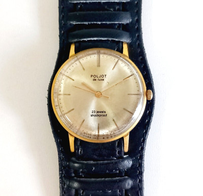 Vintage Wristwatch Poljot De Luxe Soviet Mechanical Men's Watch Serviced
